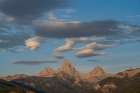 USA, Wyoming. Unusual clouds form over Mount Owen, Grand and Middle Teton seen from west. Art Print